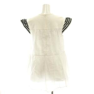 BORDERS at BALCONY 23SS ノースリーブブラウス シャツ コットン 36 S 白 ホワイト 黒 ブラック