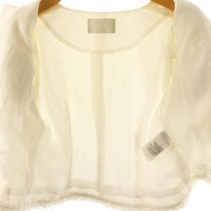 CELFORD ファンシーツイード半袖ジャケット シングル 五分袖 36 S 白 ホワイト