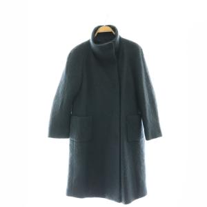 モヘア ウール スタンドカラーコート ロング 総裏地 チャコールグレー /MI OS