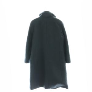 AKRIS モヘア ウール スタンドカラーコート ロング 総裏地 チャコールグレー /MI OS
