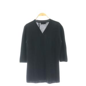 FENDI ニット カーディガン 七分袖 ロング Vネック 黒 ブラック