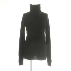 RIB KNIT ニット セーター リブ タートルネック 長袖 ウール 黒 ブラック