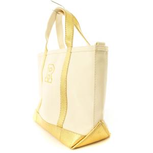 L.L.BEAN トートバッグ ロゴ キャンバス 金色 ベージュ /MM OF