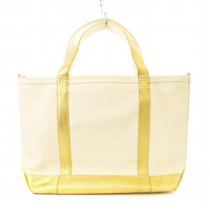 L.L.BEAN トートバッグ ロゴ キャンバス 金色 ベージュ /MM OF