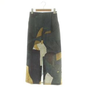 23SS MEDI MURAL I LINE SKIRT タイトスカート ロング 総柄 S マルチカラー