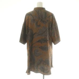 Ameri VINTAGE × ケイタマルヤマ KEITAMARUYA 23SS WIDE SHIRT シャツ 総柄 半袖 F 茶 ブラウン グレー