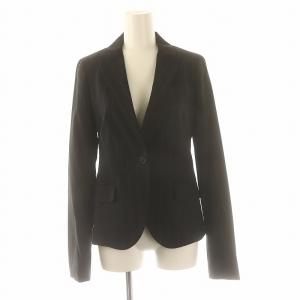 Theory CANAL セットアップ 上下 スーツ セットアップ テーラードジャケット フレアパンツ ジッパーフライ ストライプ 0 黒