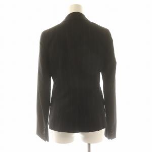 Theory CANAL セットアップ 上下 スーツ セットアップ テーラードジャケット フレアパンツ ジッパーフライ ストライプ 0 黒