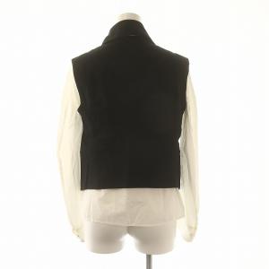 Y's ピンクレーベル 2点セット レイヤード シャツ ブラウス 長袖 前開き ベスト ジレ リネン 1 白 黒