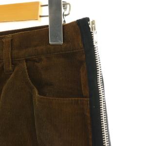 Tao AD2004 サイドジップ コーデュロイ スカート ロング ミモレ丈 台形 S 茶 ブラウン