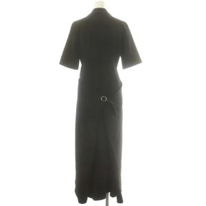 Y's ヴィンテージ ワンピース 半袖 ロング丈 ウール 2 S 黒 ブラック /KO OS