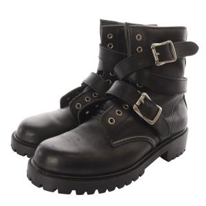 Y's ベルトデザイン ショートブーツ L 24.5cm 黒 ブラック