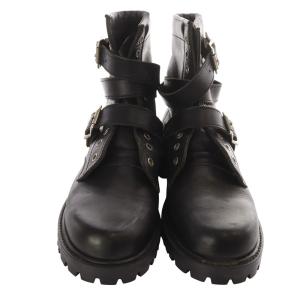 Y's ベルトデザイン ショートブーツ L 24.5cm 黒 ブラック