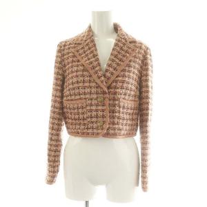 deicy ツイードジャケット フレアスカート セットアップ ブレザー シングル ロング丈 ミモレ丈 0 S ピンク