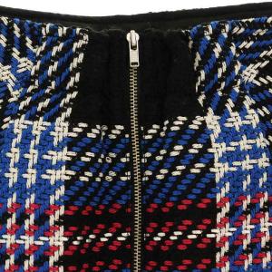SNIDEL 22AW ロービングチェックミニスカート フレア ウール混 1 青 黒 白 ピンク