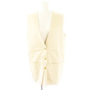 レザーベスト LEATHER VEST Vネック 36 S ベージュ /YQ OS