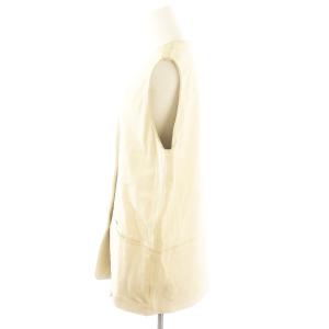 6 ROKU BEAUTY&YOUTH レザーベスト LEATHER VEST Vネック 36 S ベージュ /YQ OS