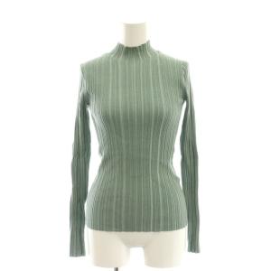 リブタートルプルオーバーニット セーター 長袖 XXS スモークグリーン /ES OS