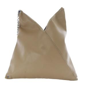 【美品】MM6 メゾンマルジェラ ジャパニーズ オールレザー シボ革 ベージュ MM6 メゾンマルジェラ ジャパニーズ Japanese トライアングル