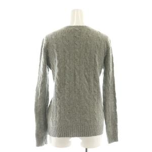 POLO RALPH LAUREN ニット セーター 長袖 ケーブル編み ロゴ刺繍 XS グレー