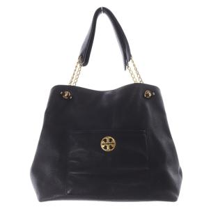 Chelsea チェーンハンドル 肩掛け ショルダーバッグ ハンドバッグ レザー 黒 ブラック