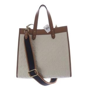 COACH フィールドトート キャンバス レザー 2way ハンドバッグ ショルダーバッグ 茶色 ブラウン べージュ 89165