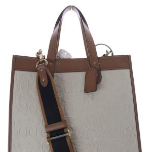 COACH フィールドトート キャンバス レザー 2way ハンドバッグ ショルダーバッグ 茶色 ブラウン べージュ 89165