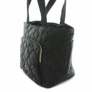 TOCCA CHECKER CLOVER QUILT BAG チェッカークローバーキルトバッグ ハンドバッグ ナイロン ロゴ F 紺 ネイビー