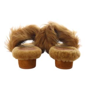 Salvatore Ferragamo VALERY FUR ミュール ヴァラ リボン 6.5 ブラウン