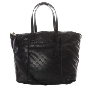 パデットバッグ トートバッグ ショルダーバッグ 2way 斜め掛け 総柄 ナイロン 黒 ブラック