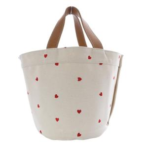 LUDLOW Leather trimmed canvas tote S アイボリー