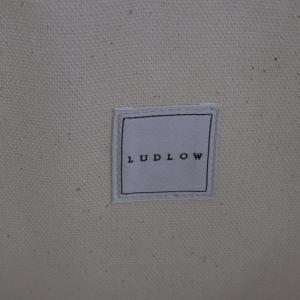 LUDLOW Leather trimmed canvas tote S アイボリー