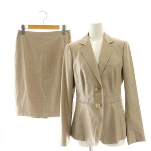 スーツ セットアップ 上下 テーラードジャケット タイトスカート ひざ丈 36 S 38 M ベージュ