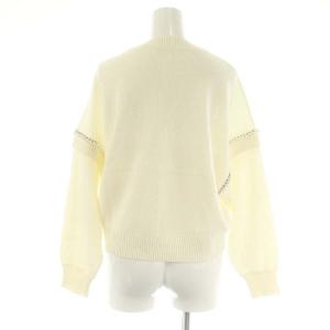 Diagram GRACE CONTINENTAL 23SS パールレイヤードニットトップ セーター 長袖 ビジュー 36 白 ホワイト /DF OS