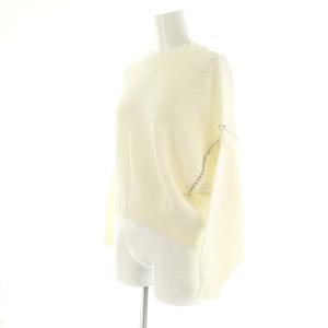 Diagram GRACE CONTINENTAL 23SS パールレイヤードニットトップ セーター 長袖 ビジュー 36 白 ホワイト /DF OS