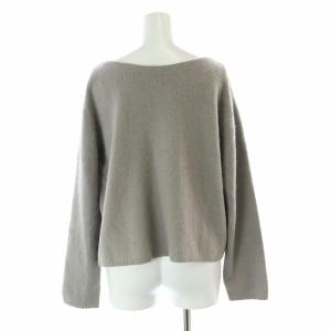 BALLSEY フラッフィーヤーン ボートネックプルオーバー ニット セーター 長袖 ショート丈 ウール S グレー /AT