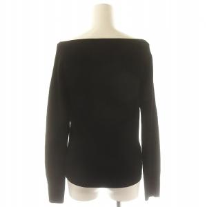 NOBLE 24AW ワイドVネックプルオーバー ニット カットソー 長袖 黒 ブラック /MI OS