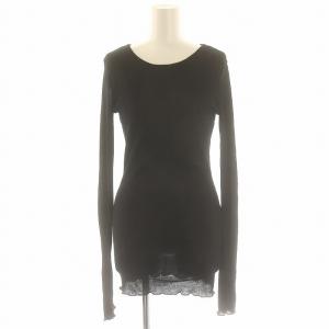 24AW シアーテレコロングスリーブプルオーバー カットソー 長袖 ラウンドネック 黒 ブラック /ES