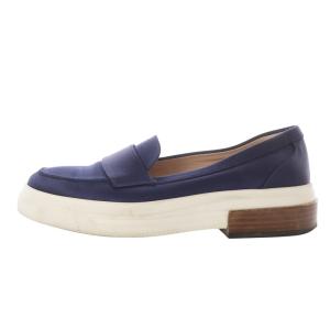 TOD'S ローファー オックスフォード スリッポン サテン 36.5 23.5cm 紺 ネイビー