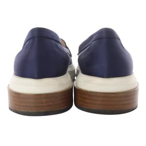 TOD'S ローファー オックスフォード スリッポン サテン 36.5 23.5cm 紺 ネイビー
