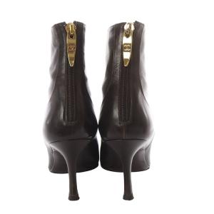 CHANEL ブーツ ショート ココマーク 36.5C ダークブラウン