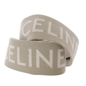 CELINE ロゴ ジャガード ショルダーストラップ ベージュ ホワイト