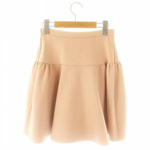 miumiu 4KT ギャザーフレアスカート ひざ丈 36 ピンク MG867