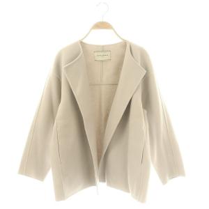 リバーノーカラーショートコート 36 ベージュ
