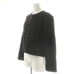 agnes b. CARDIGAN カーディガンプレッション 裏起毛 長袖 1 黒 ブラック M001