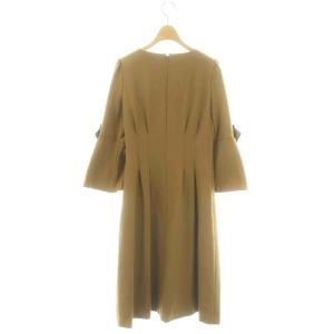 M'S GRACY シックエレガントドレス ロング丈 ミモレ丈 長袖 36 S 茶 ブラウン /YQ OS