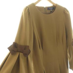 M'S GRACY シックエレガントドレス ロング丈 ミモレ丈 長袖 36 S 茶 ブラウン /YQ OS