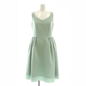 36760 マットストレッチグログラン ワンピース ノースリーブ ロング 38 M グリーン /SY OS