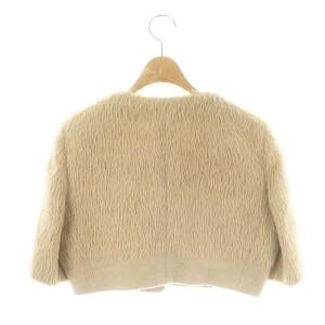 FOXEY BOUTIQUE アルパカ ウール混 五分袖 ボレロ カーディガン 五分袖 40 ベージュ
