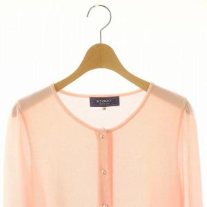 M'S GRACY パールボタン 袖リボン カーディガン ニット 長袖 38 ピンク /DF OS